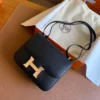 Hermès Constance Epsom Black Rose Gold Hardware 18cm Full Handmade
