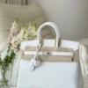 Birkin Togo Pure White & Lemon yellow Silver Hardware 25cm Full Handmade