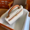 GPC Mode Kelly Epsom CK10 Creamy White & Golden Brown Gold Hardware 25cm Full Handmade