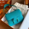 GPC Mode Constance Epsom 7F turquoise blue-green enamel buckle Silver Hardware 18cm Full Handmade