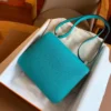 GPC Mode Constance Epsom 7F turquoise blue-green enamel buckle Silver Hardware 18cm Full Handmade