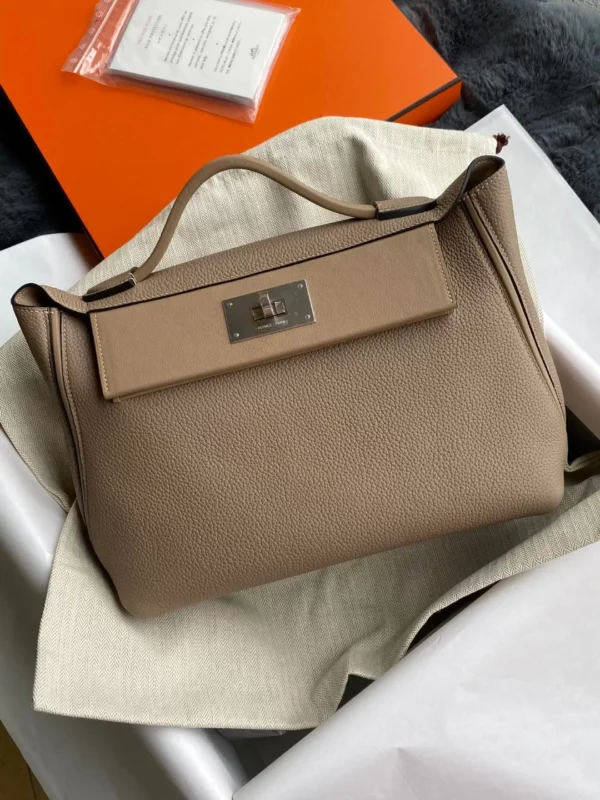 GPC Mode Kelly 2424 Evercolor Turtledove grey Silver Hardware 29cm Full Handmade