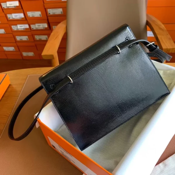 GPC Mode Kelly Danse Lizard Black Silver Hardware 22cm Full Handmade