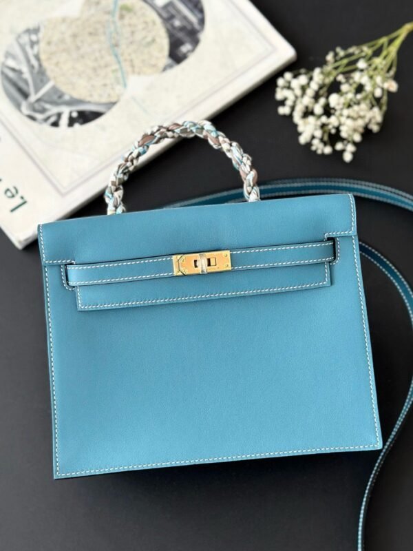 GPC Mode Kelly Danse Swift New Denim blue Gold Hardware 22cm Full Handmade