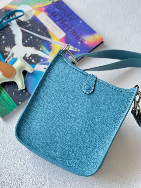 GPC Mode Mini Evelyne Togo New Denim blue Silver Hardware 17cm Full Handmade