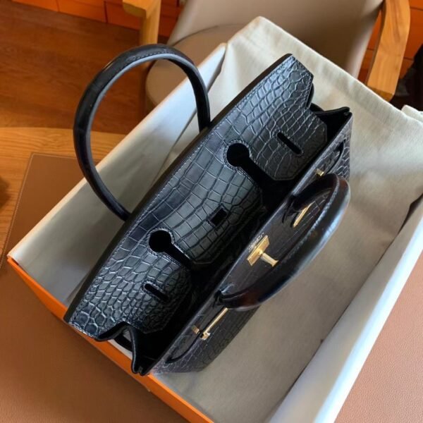 GPC Geta bag Birkin Matte Niloticus crocodile Black Gold Hardware 30cm Full Handmade
