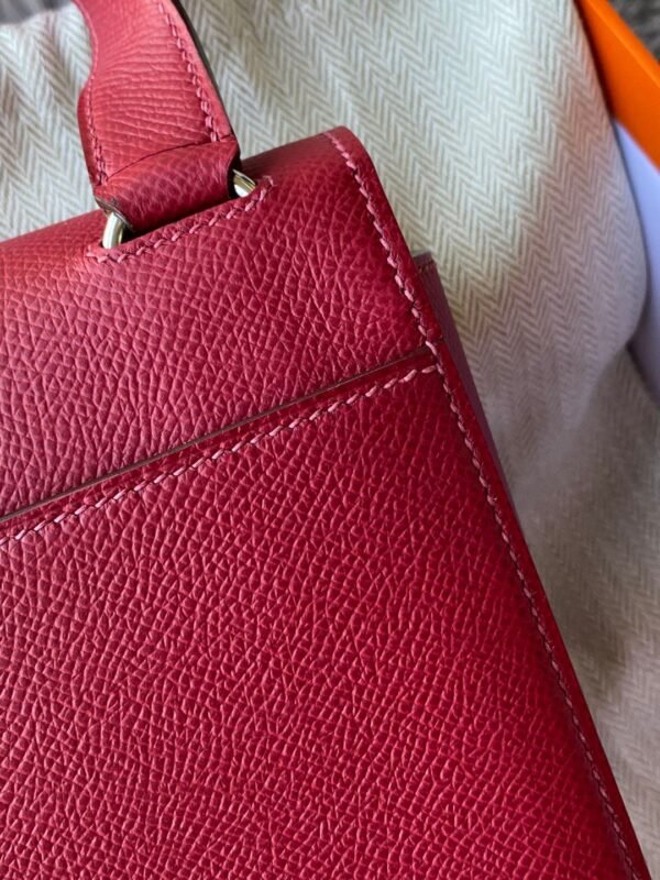 GPC Mode Della Epsom Leather Garnet red Silver Hardware 17cm Full Handmade