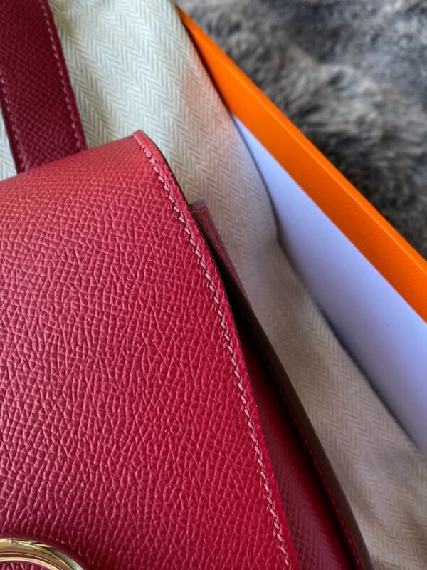 GPC Mode Della Epsom Leather Garnet red Silver Hardware 17cm Full Handmade