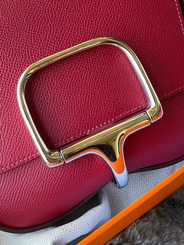 GPC Mode Della Epsom Leather Garnet red Silver Hardware 17cm Full Handmade