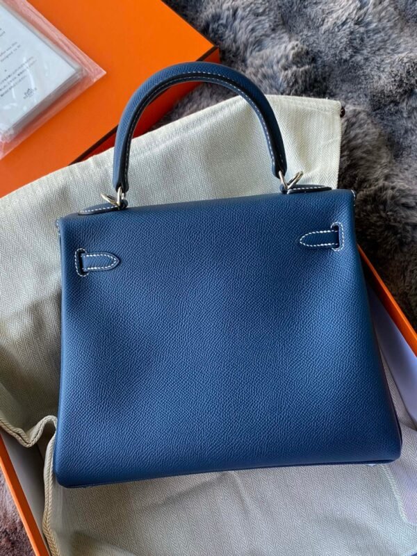 GPC Mode Kelly Epsom Deep Blue Silver Hardware 25cm Full Handmade