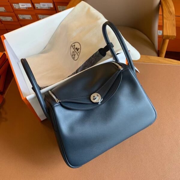 GPC Geta bag Lindy Swift midnight blue & Rose Purple Silver Hardware 26cm Full Handmade
