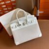GPC Geta bag Birkin swift & Canvas Pure White Silver Hardware 25cm Full Handmade