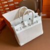 GPC Geta bag Birkin swift & Canvas Pure White Silver Hardware 25cm Full Handmade