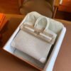 GPC Geta bag Birkin swift & Canvas Pure White Silver Hardware 25cm Full Handmade