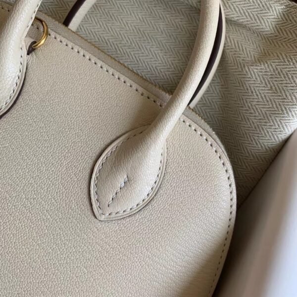 GPC Geta bag Mini Bolide Chevre i2 Creamy White Gold Hardware 18cm Full Handmade