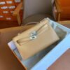 GPC Geta bag Kelly pochette swift 4B Biscuit Khaki Silver Hardware 22cm Full Handmade