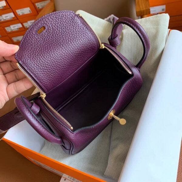 GPC Geta bag Mini lindy TC Leather Gallon purple Gold Hardware 19cm Full Handmade