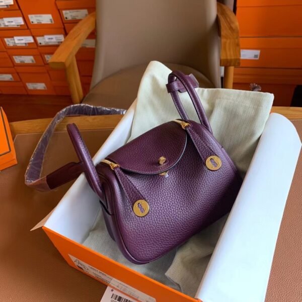 GPC Geta bag Mini lindy TC Leather Gallon purple Gold Hardware 19cm Full Handmade