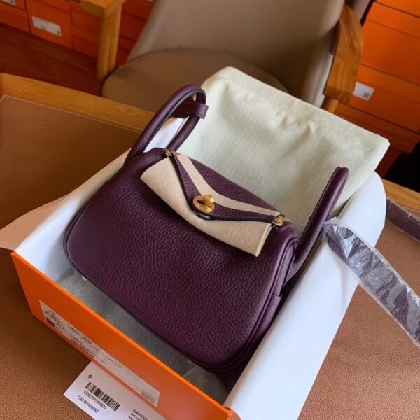 GPC Geta bag Mini lindy TC Leather Gallon purple Gold Hardware 19cm Full Handmade