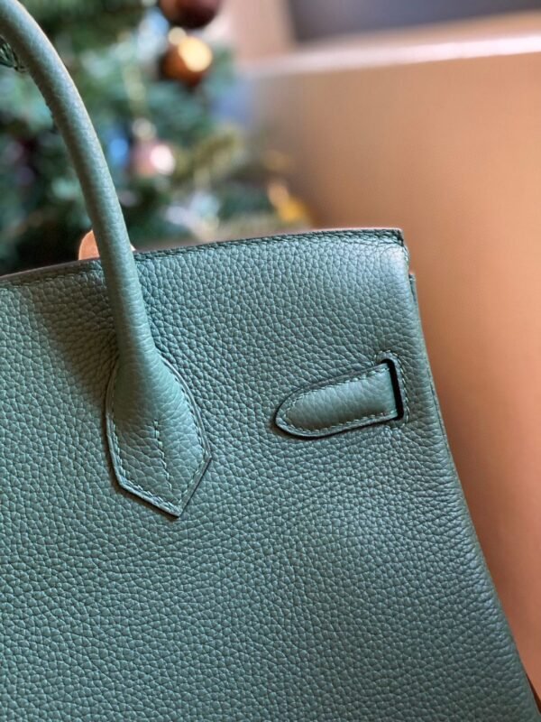 GPC Mode Birkin Togo Z6 Peacock Blue Silver Hardware 30cm Full Handmade