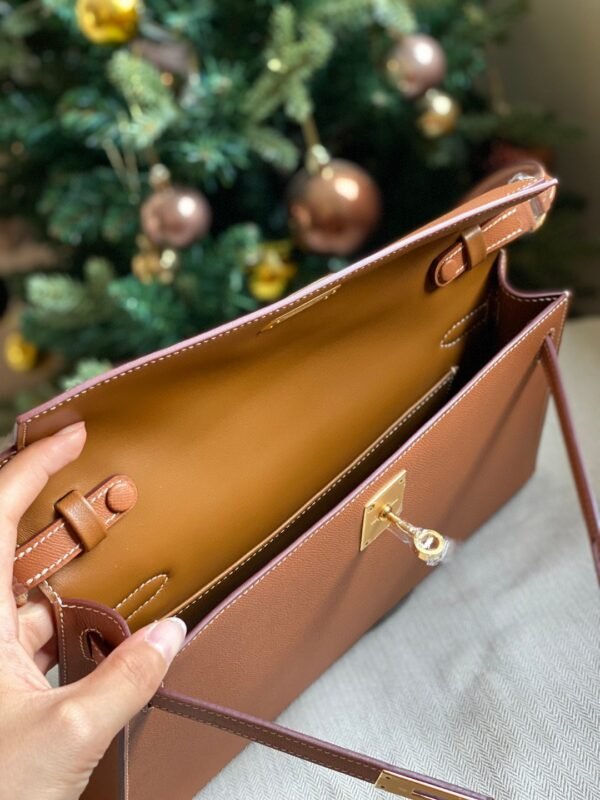 GPC Mode Kelly elan Madame Leather Golden Brown Gold Hardware 27cm Full Handmade