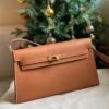 GPC Mode Kelly elan Madame Leather Golden Brown Gold Hardware 27cm Full Handmade