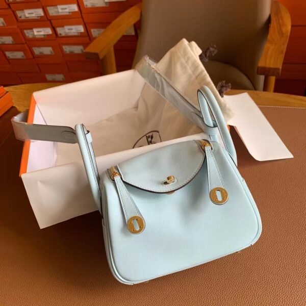 GPC Mode Mini Lindy Swift Leather Light Blue Gold Hardware 19cm Full Handmade