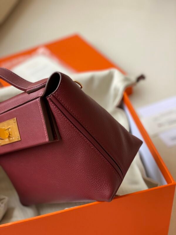 GPC Mode Mini Kelly 2424 evercolor & swift Bordeaux red Gold Hardware 21cm Full Handmade
