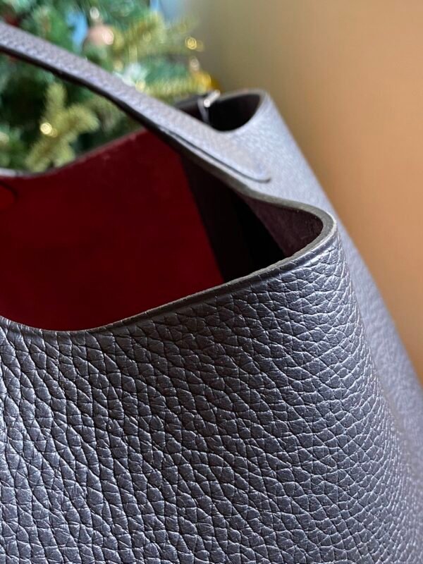 GPC Mode Picotin TC Leather Bordeaux red & Deep Blue Silver Hardware 22cm Full Handmade