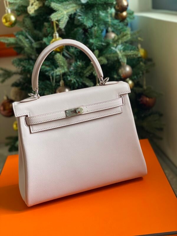 GPC Mode Kelly Swift Leather Light Purple Pink Silver Hardware 25cm Full Handmade