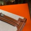 GPC Mode kelly depeches Canvas & Barenia White & Brown Silver Hardware 25cm Full Handmade