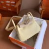 GPC Mode Mini lindy TC Leather Light Yellow Silver Hardware 19cm Full Handmade