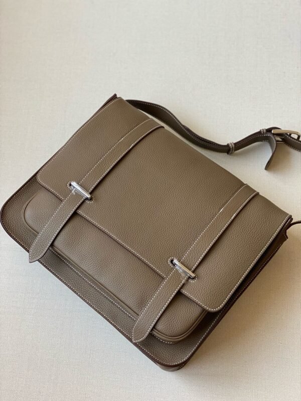 GPC Mode Steve Togo Leather Etoupe Grey Silver Hardware 36cm Full Handmade