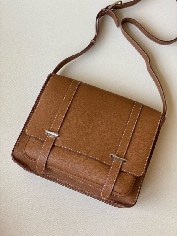 GPC Mode Steve Togo Leather Golden Brown Silver Hardware 36cm Full Handmade