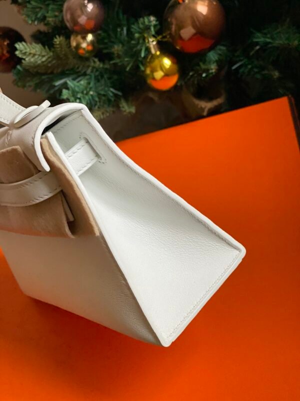 GPC Mode Mini kelly pochette Swift Pure White Silver Hardware 22cm Full Handmade