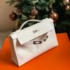 GPC Mode Mini kelly pochette Swift Pure White Silver Hardware 22cm Full Handmade