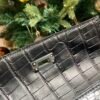 GPC Mode Kelly Danse Matte Alligator Crocodile Black Silver Hardware 22cm Full Handmade