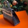 GPC Mode Mini Kelly Matte Alligator Crocodile Black Silver Hardware 19cm Full Handmade