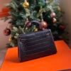 GPC Mode Mini Kelly Matte Alligator Crocodile Black Silver Hardware 19cm Full Handmade