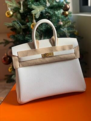 GPC Mode Birkin Epsom Pure White Gold Hardware 25cm Full Handmade
