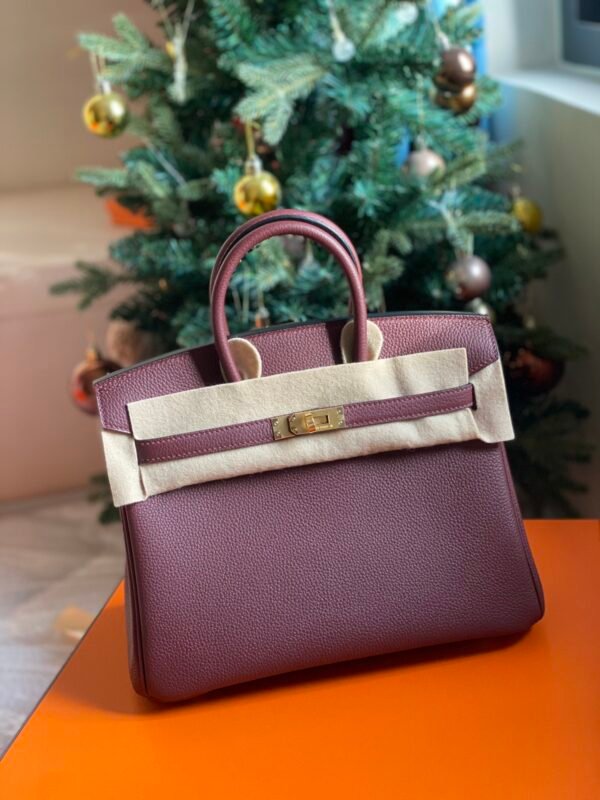 GPC Mode Birkin togo Leather Bordeaux Red Gold Hardware 25cm Full Handmade