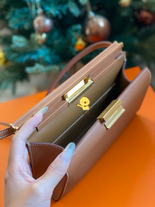 GPC Mode Clic Bags Evercolor Leather Golden Brown Gold Hardware 21cm Full Handmade