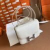 GPC Mode Constance Matter Alligator Crocodile 8L Ice White Silver Hardward 18cm Full Handmade