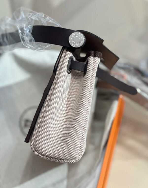 GPC Mode Mini herbag Canvas & Leather ebony & White Silver Hardward 20cm Full Handmade
